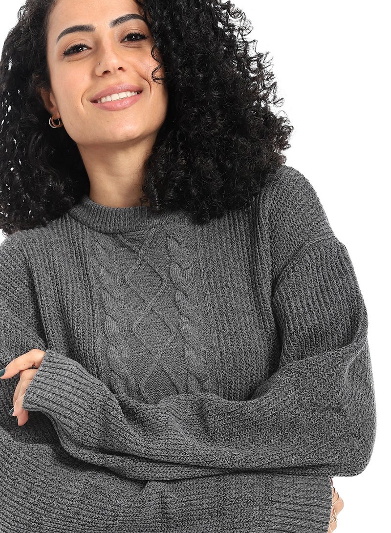 سيزار بلوفر صوف حريمي طويل مزود بتصمميات متعددة - Image 4