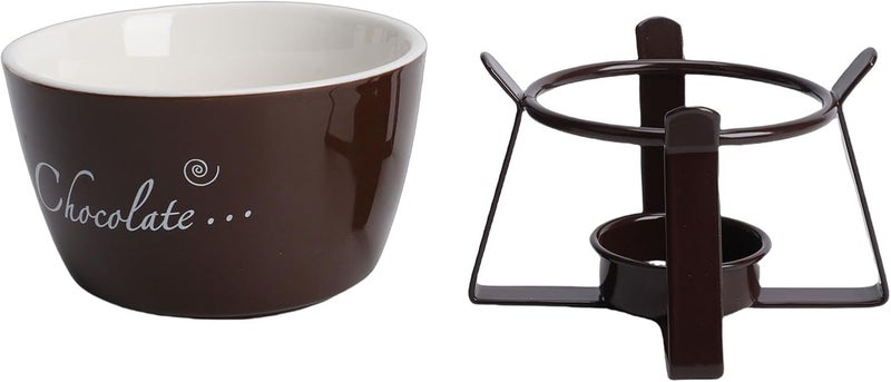 General purpose premium build Ceramic Chocolate Fondue Mug, Portable Melting Cup with Stable Metal Stand and Fork, Tea Light Candle Warmer for Cheese, Caramel and Dessert Dips (Brown) Protective coating Connectable modular Cross product compatible Backup reserve local stock Resist frequent use Reinforced edge Sitewide discount Dense area priority deliver Diverse purchase plan Easy store & operate Growing sales Diverse requirement fit Extra part combo compatible First batch available All choice modern design Wear resistant upgraded material New season item Polished safe edge Scheduled warehouse deliver High in-demand commodity Market diverse application fit Good ventilation Regional central warehouse stock Stackable design - Image 5