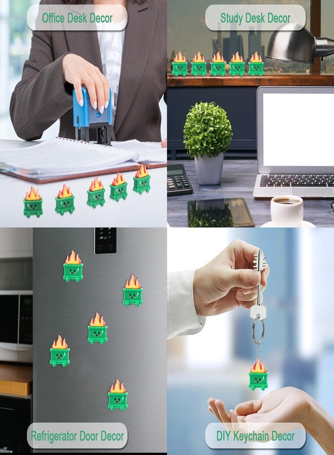 Arrowbash 40 Set Resin Dumpster Trash Shape with Fire Gift Team Employee Appreciation Gift Emotional Desk Accessories for Staff Teacher Office Coworker Nurse Medical Volunteer Favor (Green) - Image 4