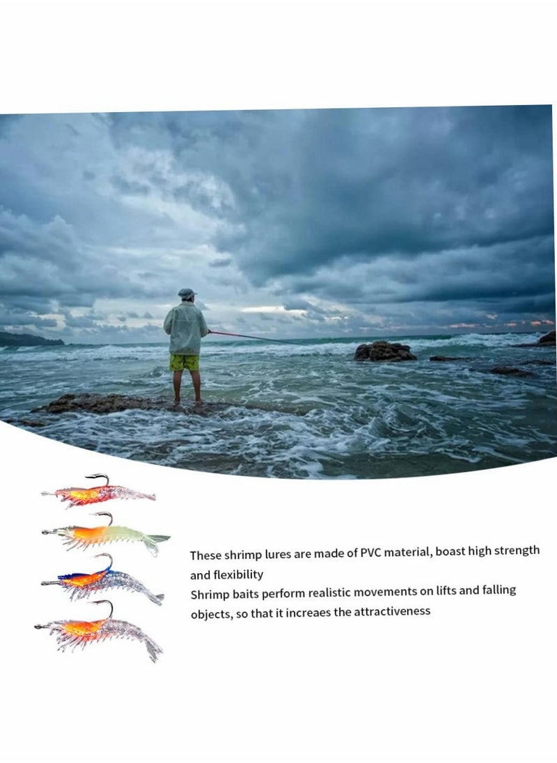 SYOSI Fishing Lures Set, 4 PCS Floating Lures Life-Like Swimming Swimbait for Trout Bass Perch Pike-Artificial Soft Shrimp Baits Fishing Lures with Hooks Mixed Colors Fishing Gear for Saltwater Freshwater  - Image 3