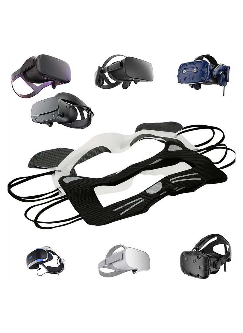 100 قطعة من أقنعة الواقع الافتراضي الكرتونية للاستخدام مرة واحدة لـ Oculus Quest 2 Quest Pro PSVR2، صديقة للبشرة، قابلة للتنفس، ناعمة ومريحة وصحية (باندا + قطة سوداء)