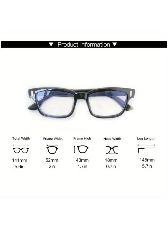 SCENT HOUSE 1pc Retro Y2K Style Black Framed Glasses for Men & Women - Lightweight Decorative Eyewear to Reduce Eye Strain & Glare from Screens, Computers, Phones, Gaming Devices - Stylish Unisex Design, Budget-Friendly, Screen Time Protection, Bold Frames, Comfortable Fit, Fashion Accessory, Digital Device Users (Includes eyeglass case)
,blue lighe blocking glasses,eyeglasses - Image 2