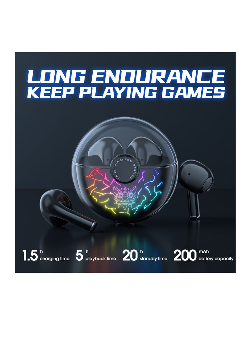 أونيكوما سماعات رأس داخل الأذن لاسلكية للألعاب بتقنية البلوتوث 5.1 مع التحكم باللمس ، أسود - Image 4