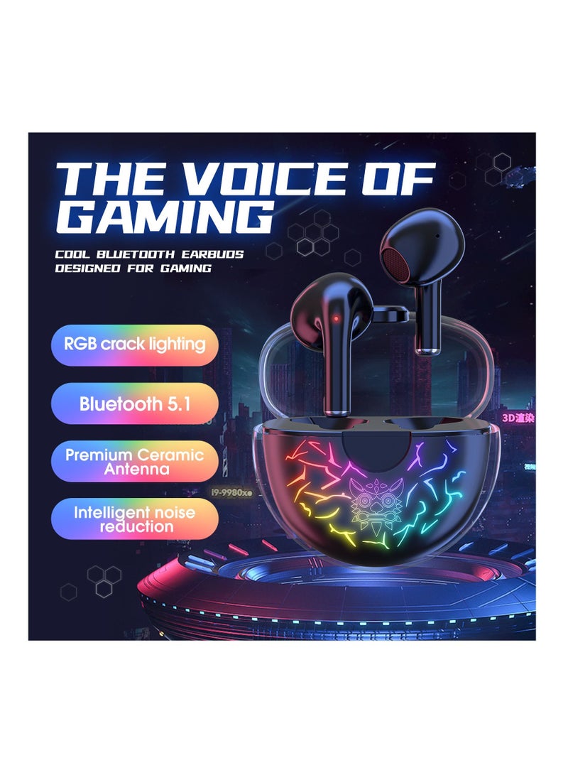 أونيكوما سماعات رأس داخل الأذن لاسلكية للألعاب بتقنية البلوتوث 5.1 مع التحكم باللمس ، أسود - Image 3