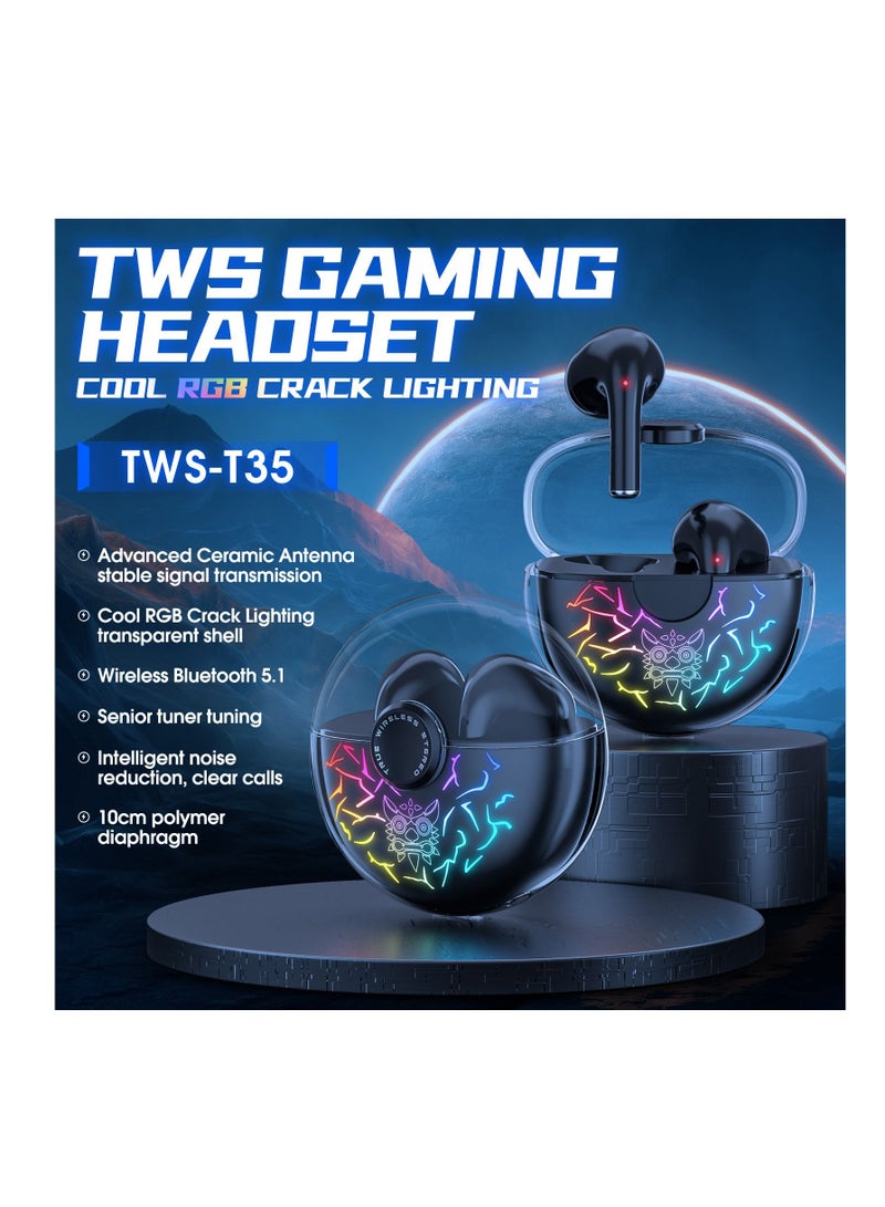 أونيكوما سماعات رأس داخل الأذن لاسلكية للألعاب بتقنية البلوتوث 5.1 مع التحكم باللمس ، أسود - Image 2