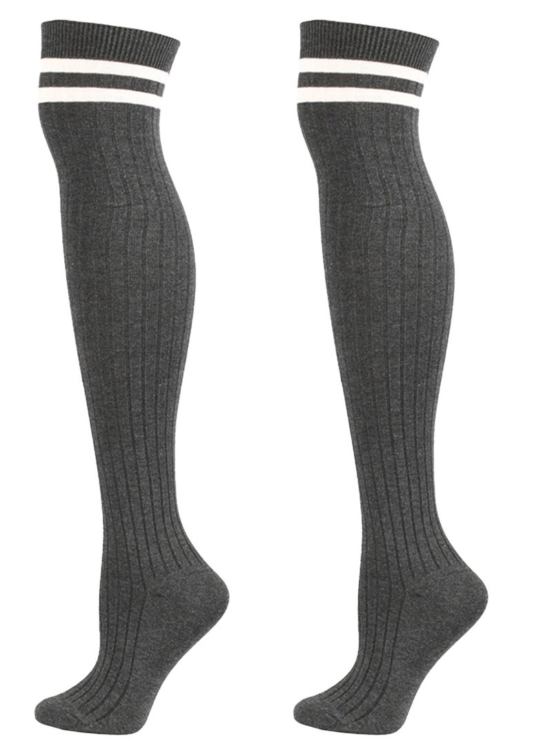 Women Over Knee Thigh High Socks Academic Style solid color Long Socks Over The Knee Stockings For Ladies Girls - Image 1