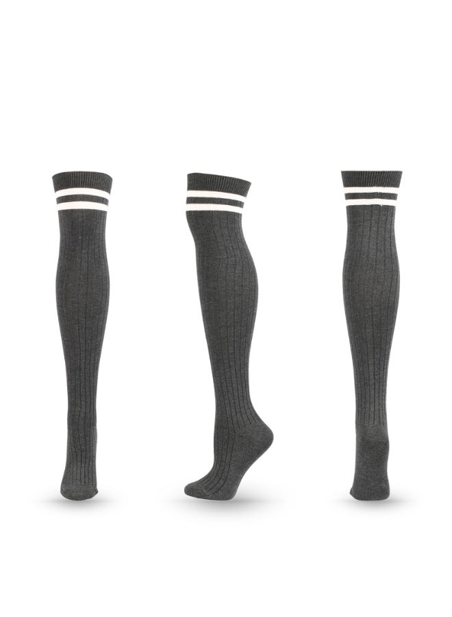 Women Over Knee Thigh High Socks Academic Style solid color Long Socks Over The Knee Stockings For Ladies Girls - Image 2