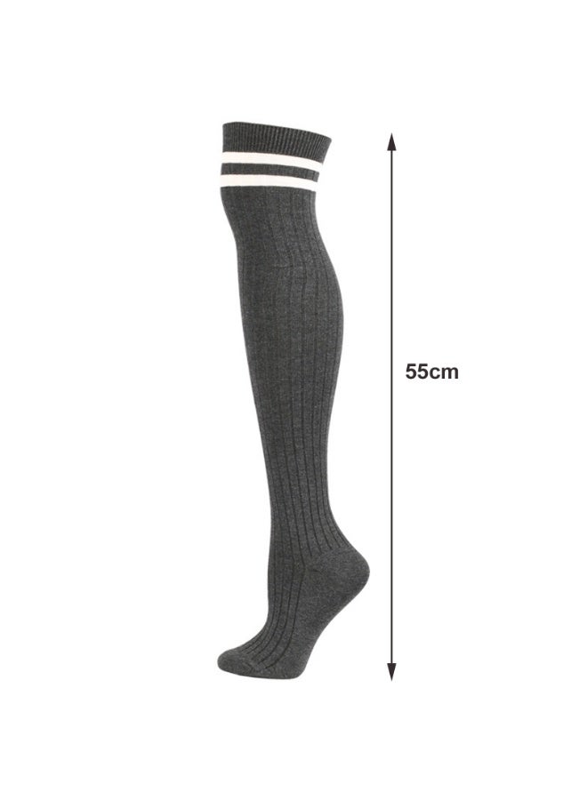 Women Over Knee Thigh High Socks Academic Style solid color Long Socks Over The Knee Stockings For Ladies Girls - Image 3