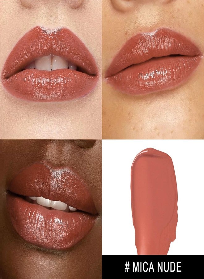 MAKI YIKA Moisture Nude Lipstick for Women Hydrate Lip Balm for Dry Cracked Lips Weightless Glossy Lip Color Juicy Finish,MA055 Mica Nude - Image 2