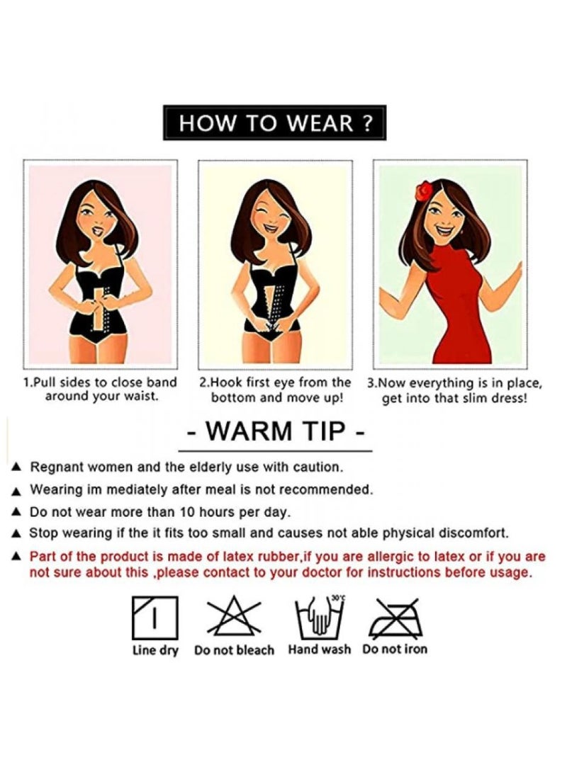 Alissa Waist Trainer Women 4 Hooks Latex Tummy Control Corset Body Shaper Cincher Girdle For Slimming Sport XXXL  - Image 5