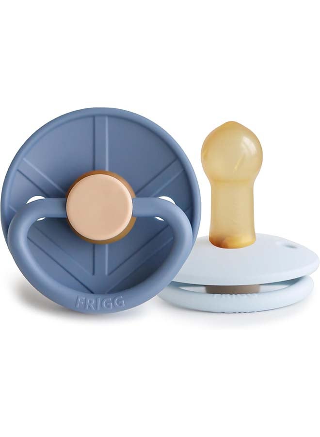 FRIGG Little Viking Latex Baby Pacifier 6-18M 2-Pack Ocean View/Powder Blue - Size 2