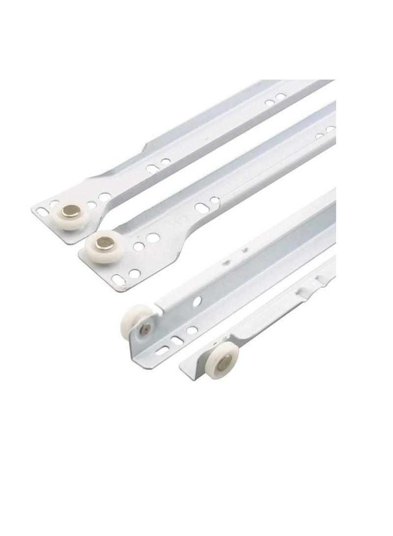 ROBUSTLINE Robustline Roller Wheel Cabinet Drawer Keyboard Slide Glide Runner 2 Pairs (1.0mm Thickness), Heavy duty drawer slides (14")  - Image 1