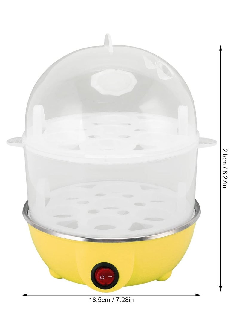 Household Electric Fast Eggs Boiler, Multifunctional Tool Mini Egg Steamer Poacher for Kitchen (Yellow, 2 Layers, 14 Slots) - Image 2