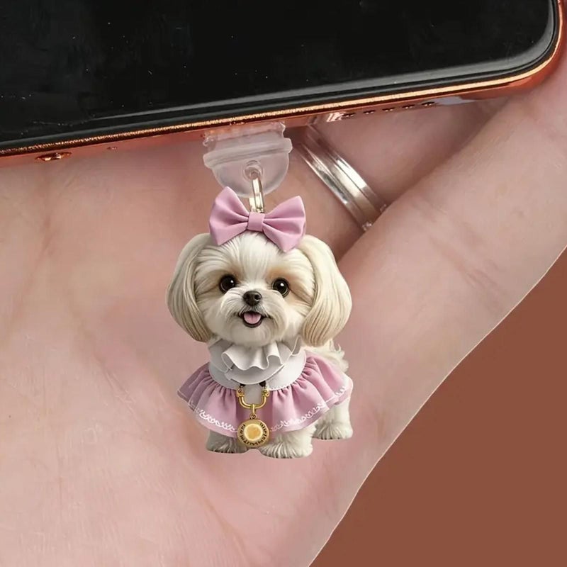 Acrylic Cat Dust Plug for Apple Charging Port Little Bee 3 Pieces - Image 3