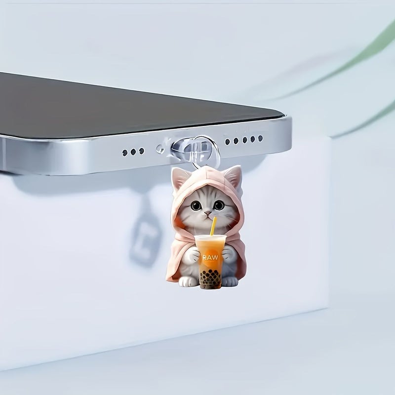Acrylic Cat Dust Plug for Apple Charging Port Little Bee 3 Pieces - Image 5