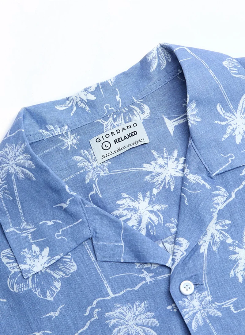 GIORDANO  Men's Relaxed Linen Cotton  Shirt for Men | Best Price UAE