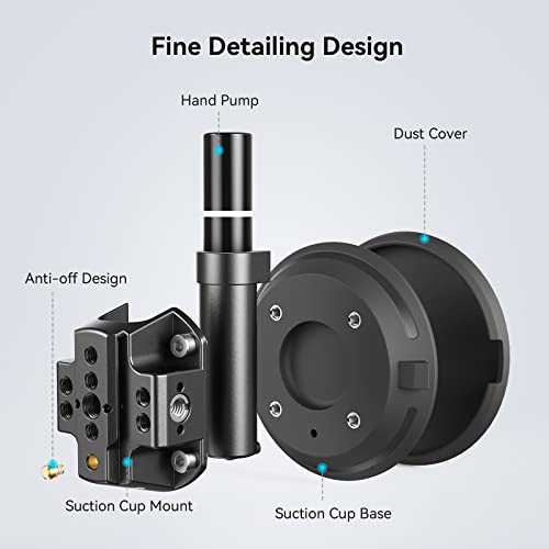 SmallRig 4 Suction Cup Camera Mount, Car Mount for Cameras/Smartphones on Car/Clean and Smooth Surfaces, Max 2kg Load for Speeds up to 80km/h (50mph), Recommend 10kg Load When Stationary - 4122 - Image 5