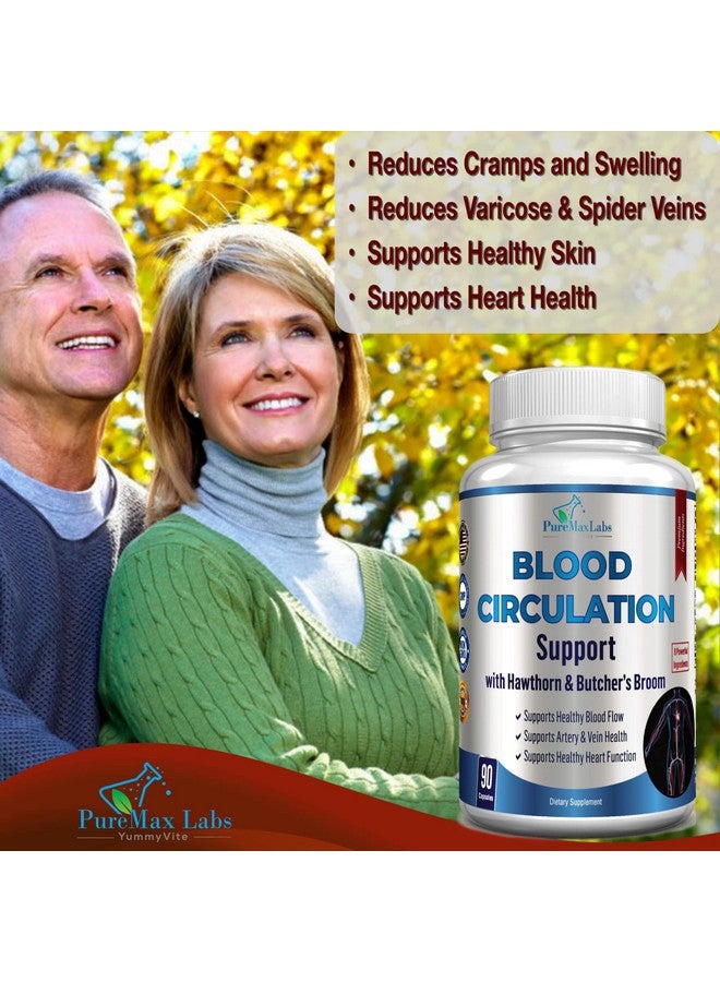YUMMYVITE Blood Circulation Supplement With Hawthorn Butchers Broom Horse Chestnut Arginine Diosmin Varicose Veins Treatment For Legs Circulation And Vein Support Blood Flow Supplement. 90 Capsules - Image 4