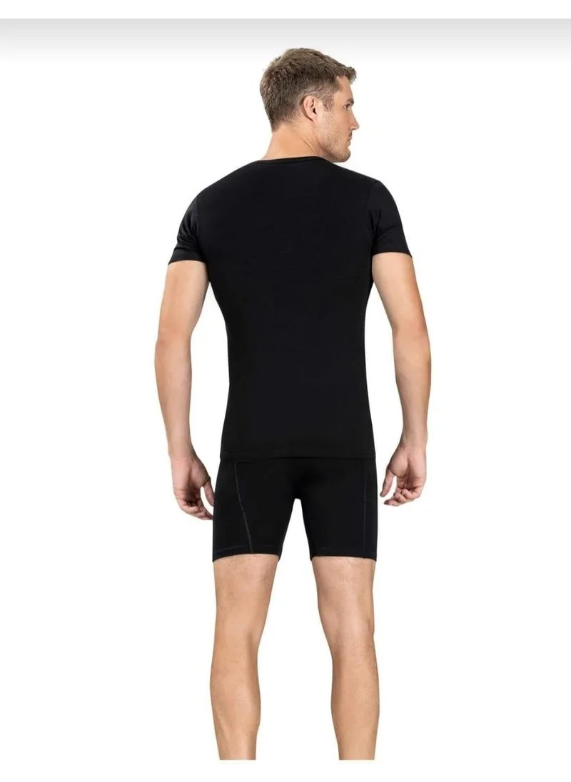 Jiber 213 Men's V Neck Half Sleeve Lycra Undershirt 6 Pieces