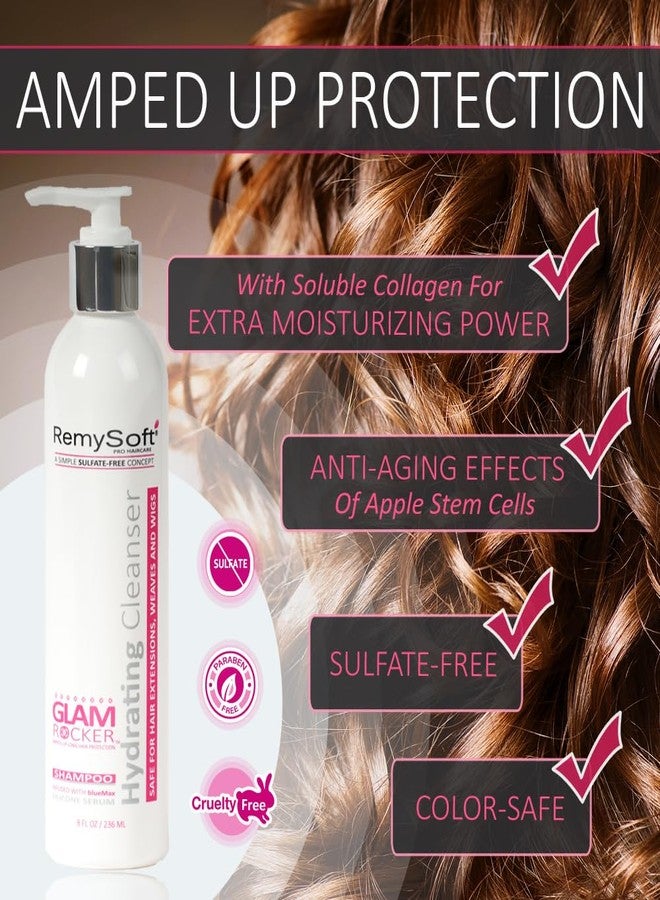 RemySoft Shampoo 2 Pack - Glam Rocker Hydrating Cleanser - Safe for Hair Extensions, Weaves and Wigs - Salon Formula Shampoo 8oz x 2 - Gentle Sulfate-free Lather - Image 2