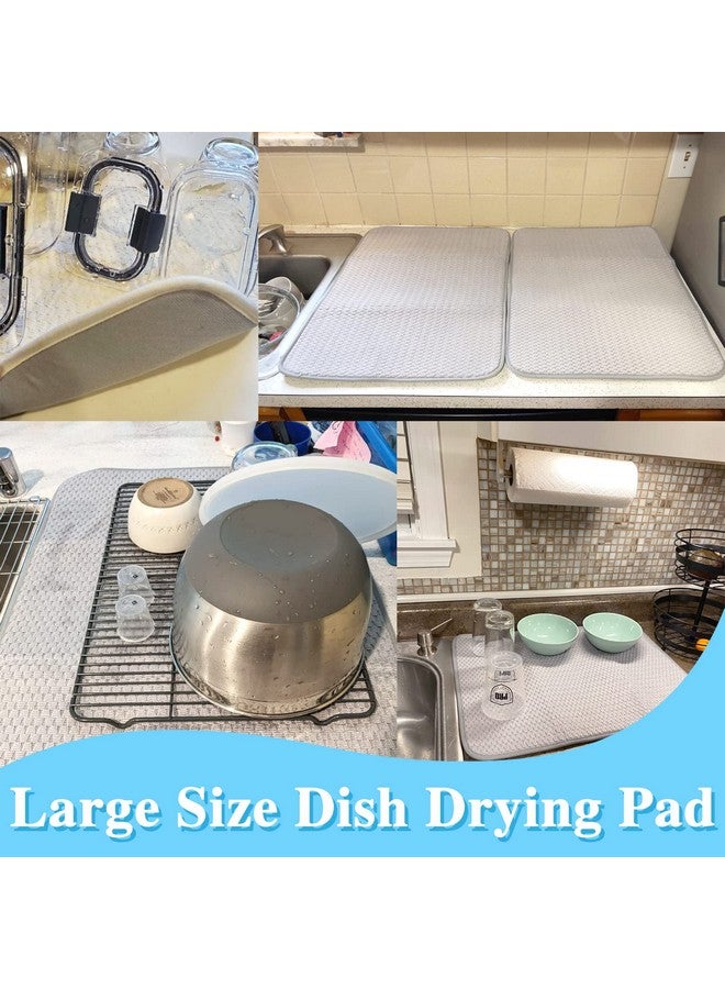 Meirrnyyu 2 Pack Microfiber Dish Drying Mat,24*17 inch Absorbent Dish Drainer Kitchen Counter,Large Size Dish Drying Pad for Countertops,Sinks,Draining Racks(Gray)  - Image 5