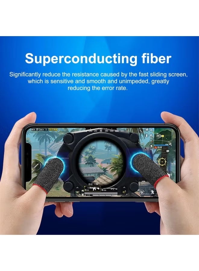 4Pcs Mobile Gaming Finger Sleeves – Ultra Sensitive Touch Screen Sleeves, Sweat-Proof Breathable Seamless Thumb Covers for PUBG, Free Fire, Call of Duty & Smartphone E-Sports, With Black Box - Image 4