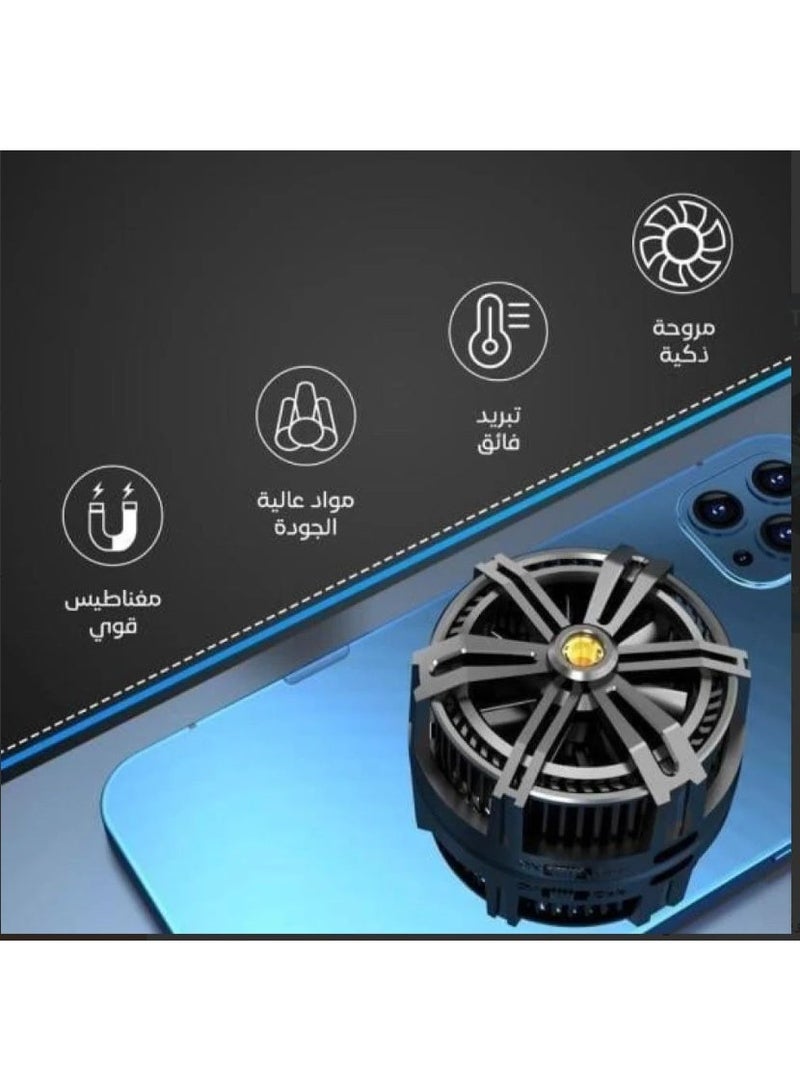 إيون مروحة تبريد EONE ، بقدرة 15Wمتوافق مع MagSafe، مبرد وشاحن للهاتف، إضاءة RGB LED، سرعة 5500 دورة/دقيقة، مدخل Type-C، تصميم محمول لآيفون وأندرويد – أسود- والتحكم بايقاف الشحن اللاسلكي للالعاب والاستخدام اليومي - Image 4