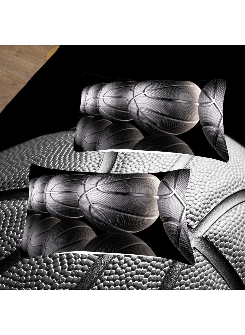 Tailor Shop Tailor Shop Basketball Comforter Set for Boys Kids Teens Ultra Soft Microfiber Black and Gray Sports Theme Basketball Bedding Sets Full Size with 1 Comforter and 2 Pillowcases  - Image 4