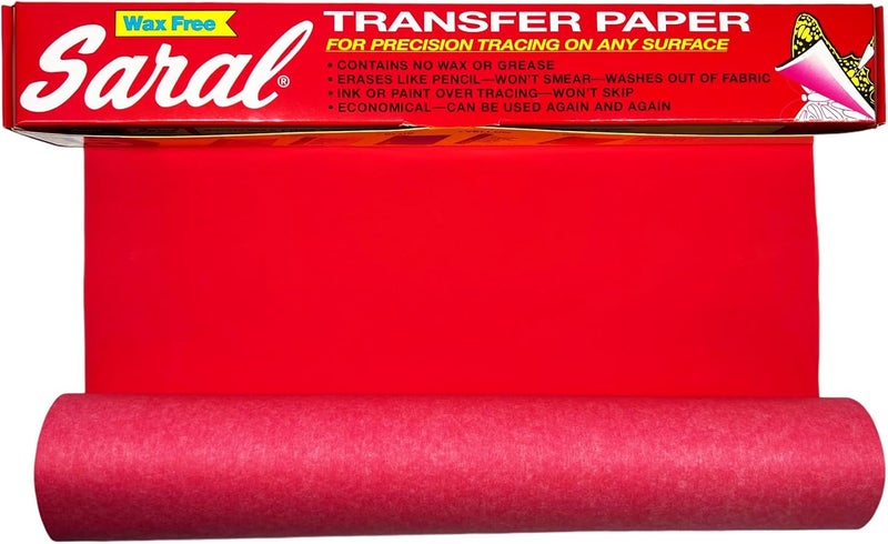Saral RED Wax-Free Transfer Paper for Precision Tracing - 12 inches x 12 Foot Roll - Image 1