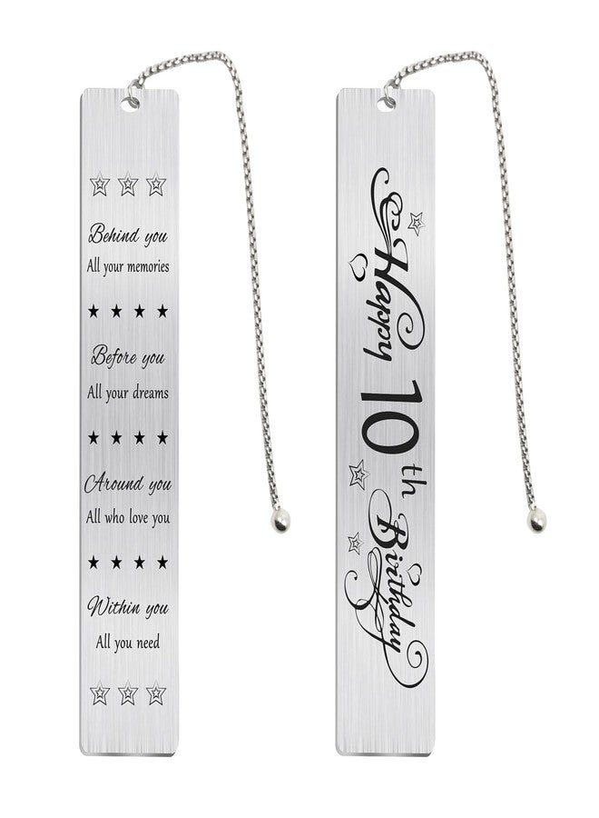Jzxwan Happy 10th Birthday Gifts for Teen Girls Boys, Sweet 10 Year Old Birthday Bookmark Gift for Women Men, 10 Yr Bday Book Mark for Teenager, 2015 Bd Present, Funny 10th Bday Card Decorations - Image 1