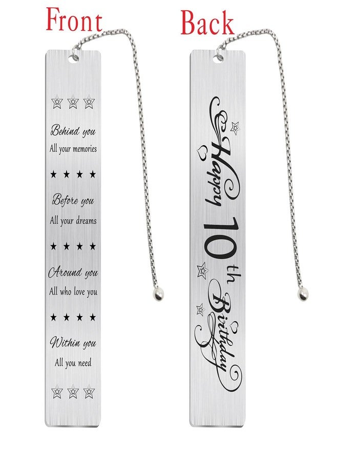 Jzxwan Happy 10th Birthday Gifts for Teen Girls Boys, Sweet 10 Year Old Birthday Bookmark Gift for Women Men, 10 Yr Bday Book Mark for Teenager, 2015 Bd Present, Funny 10th Bday Card Decorations - Image 2