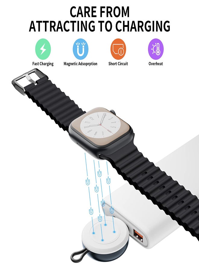 USB-C Charger for Apple Watch, Portable Wireless Magnetic Fast Charging Compatible with Apple iWatch Ultra/Series 8/7/6/5/4/3/SE Travel Pod Charger, Cordless Travel Charger Keychain - Image 5