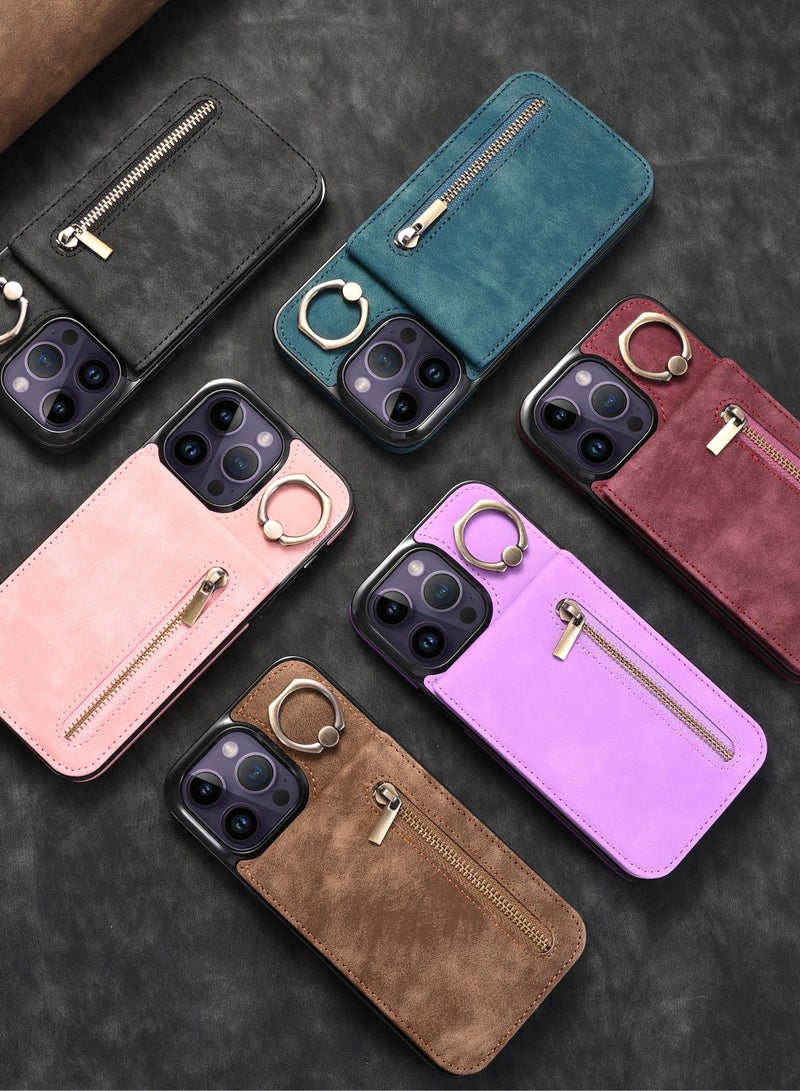 Suteni Back Cover Leather Card Slots Phone Case for iPhone - Image 2