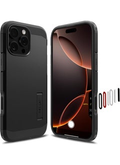 Spigen Tough Armor T (Ai) MagFit AI iPhone 16 PRO Case Cover [Camera Control Button] MagSafe with Kickstand - Black  - Image 1