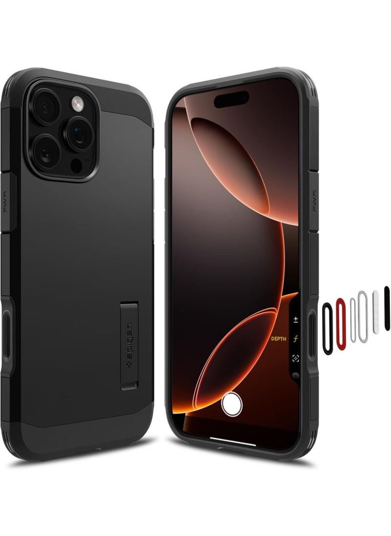 Spigen - Tough Armor T (Ai) MagFit AI iPhone 16 PRO Case Cover [Camera Control Button] MagSafe with Kickstand - Black - Image 1