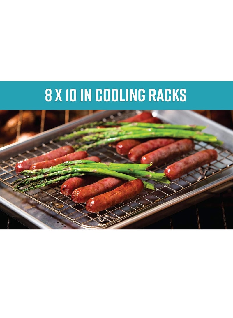 Goson Goson Heavy Duty Stainless Stain Bakeware, Baking, Cooling, Oven Roasting, Broiler Rack, 8in by 10in, Cross Wire, Pack of 2, Compatible with Various Baking Sheets Oven Pans - Image 5
