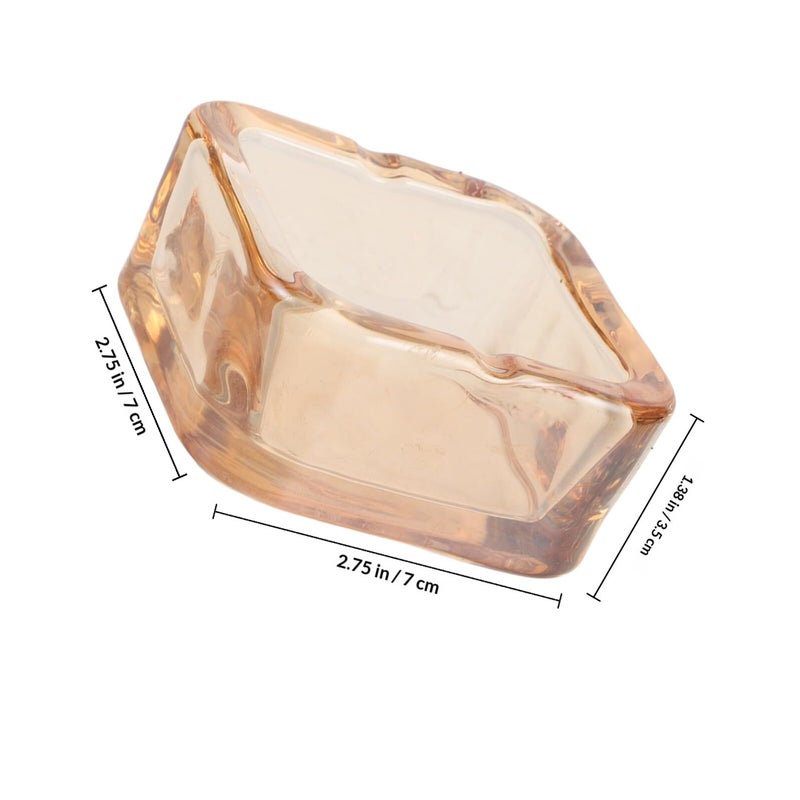 Amber Glass Ashtray for Car and Home Modern Design Indoor Patio Smoking Accessory - Image 3
