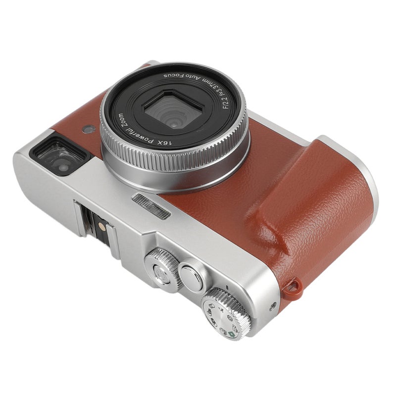4K 48MP Digital Camera 2.8inch Screen Anti Shake 16X Digital Zoom Video Camera Compact Point and Shoot Travel Camera Brown - Image 5