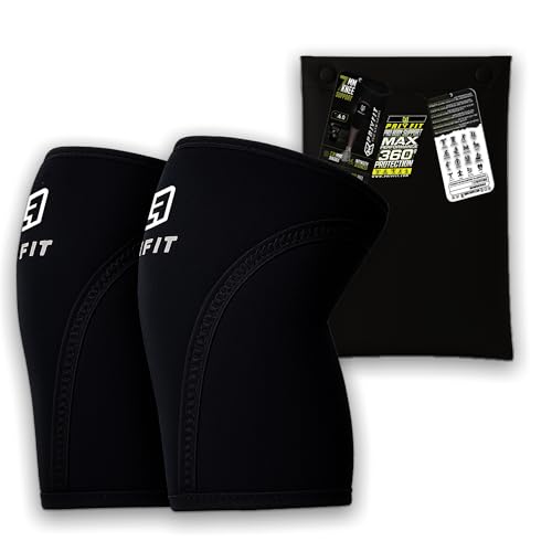 PRIVFIT Neoprene 7Mm Thick Heavy-Duty Professional Knee Workout Swelling Compression Support For Weightlifting, Powerlifting & Crossfit - 1 Pair Black (Small) - Image 1
