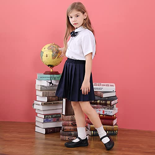 Tobfis Girl's Mary Jane Flats Lightweight School Uniform Shoes Black Dress Shoes,Black PU,6 M US Big Kid - Image 3