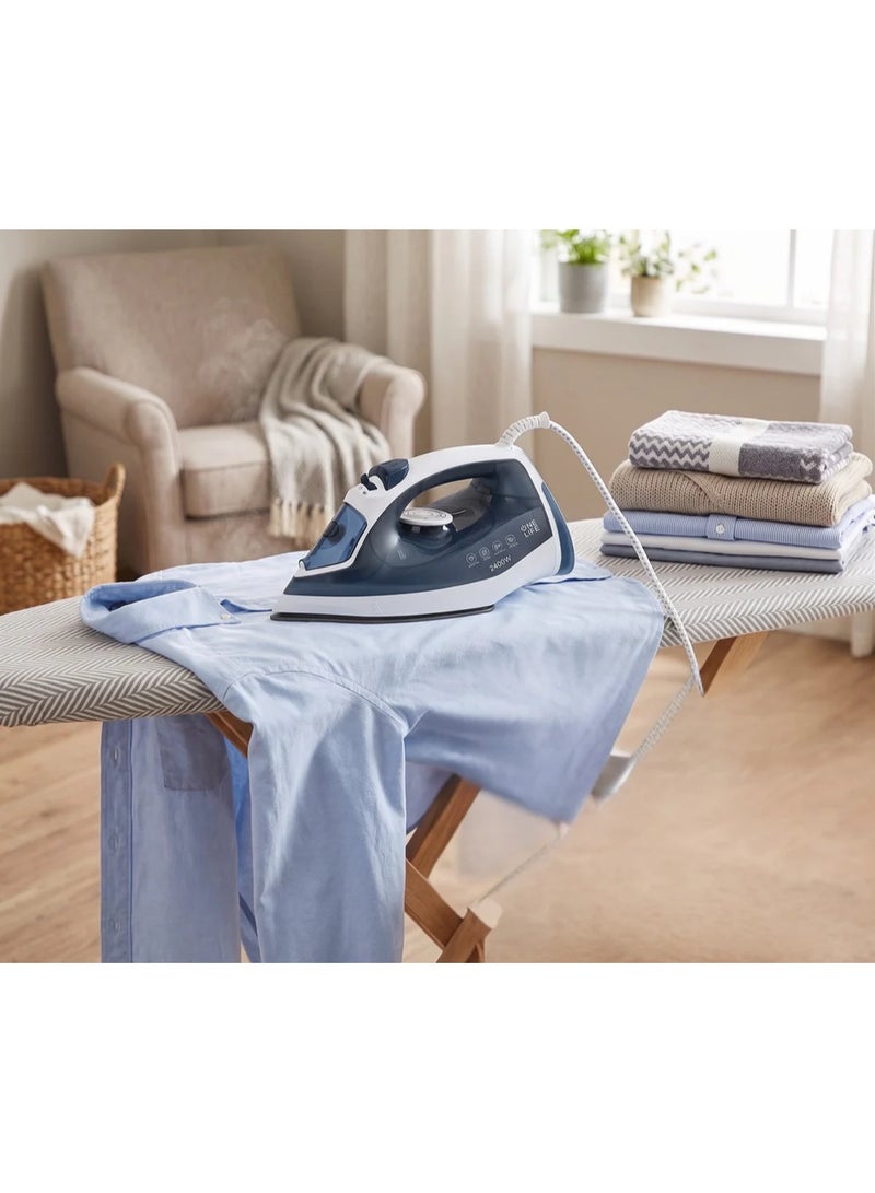 OneLife One Life, Steam Iron, 2400 Watt, Ceramic Base, ST270R-White * Blue - Image 2