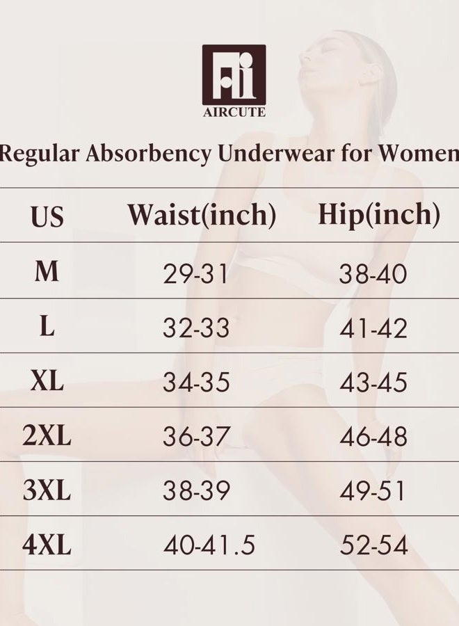 AIRCUTE Washable Urinary Incontinence Protective Underwear for Women Leak Proof Absorbent Reusable Panties 60ML 1 Pack (Beige, 4X-Large) - Image 5