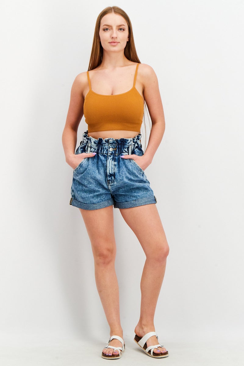 Cropp شورت جينز نسائي بأربع جيوب، غسيل أزرق - Image 2
