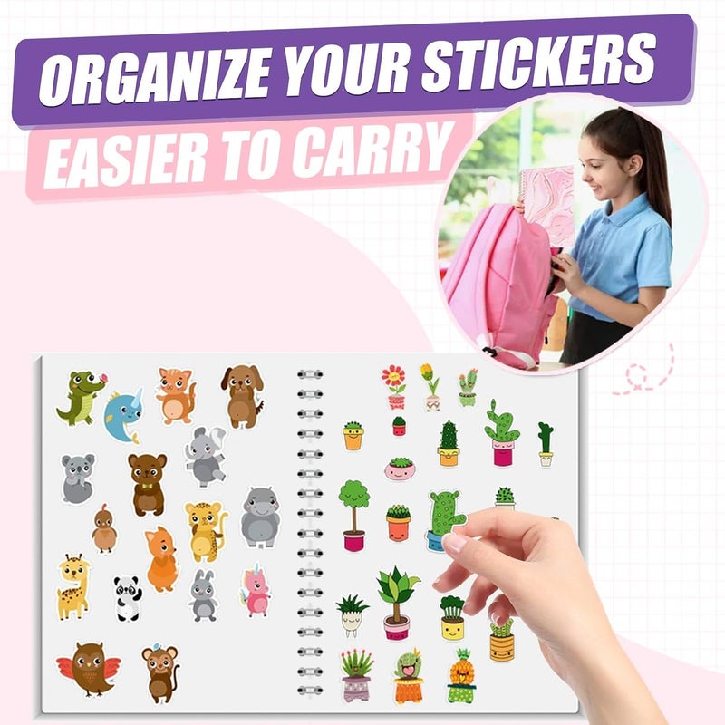 BetterJonny 2 Pcs Reusable Sticker Book Collecting Album Blank Sticker Storage Organizer Book A5 Size with 64 Sheets Release Paper for Collecting Stickers, Labels - Image 2