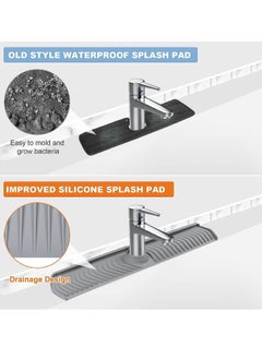 Peachjoy Kitchen Sink Splash Guard, 30" x 5.7" Silicone Faucet Handle Drip Catcher Tray Mat, Slope Upgraded Faucet Mat, Longer Silicone Sink Mat for Kitchen Bathroom  - Image 4