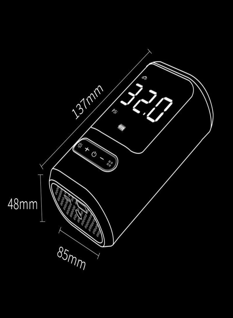 Portable Cordless Air Compressor USB Rechargeable Car Tire Inflator Power Bank Air Pump 150PSI with Digital Screen and LED Lights for Cars, Motorcycles, E-bikes, and Balls - Image 4