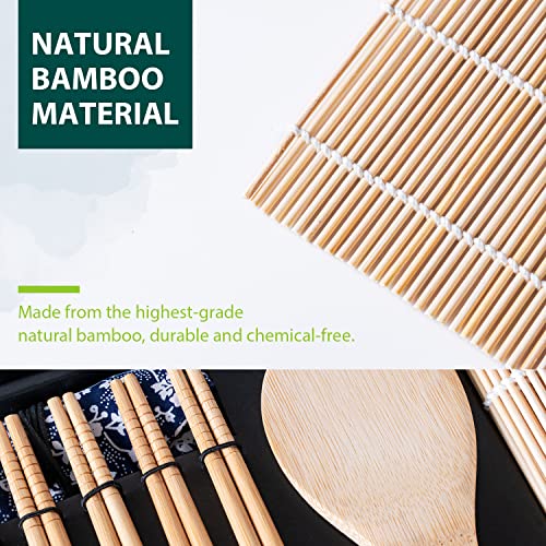 Soeos Beginner Sushi Making Kit, 10 Piece Bamboo Sushi Kit with 2 Bamboo Rolling Mats, 5 Pairs Chopsticks, Paddle, and Spreader, All Natural, Sushi Making Kit Gift Set, Sushi Maker Kit, Sushi Maker. - Image 5