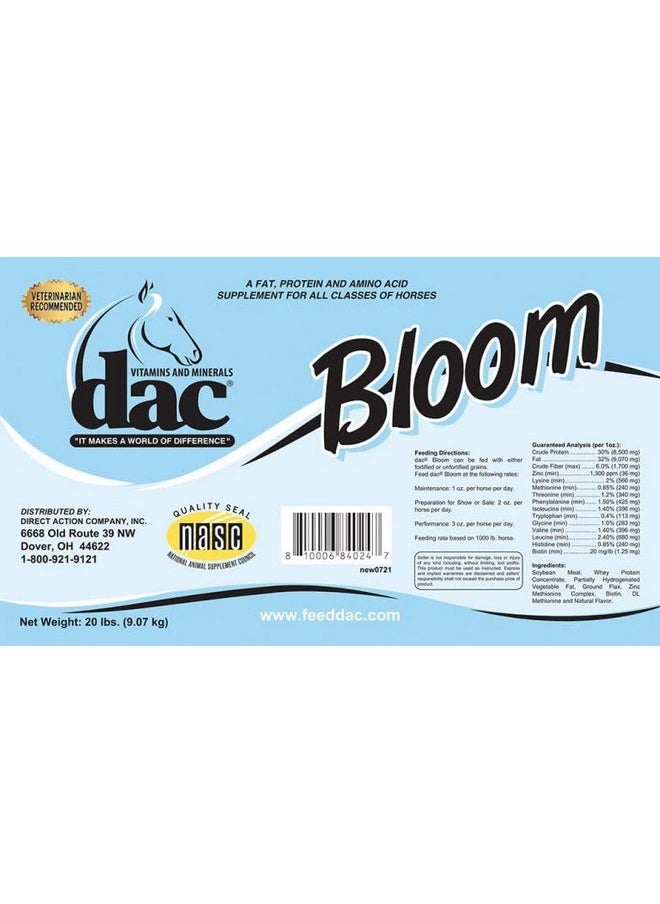 Dac DAC Bloom 5 lb Horse Weight Gain Calorie Hoof Skin Coat Fat Supplement  - Image 4