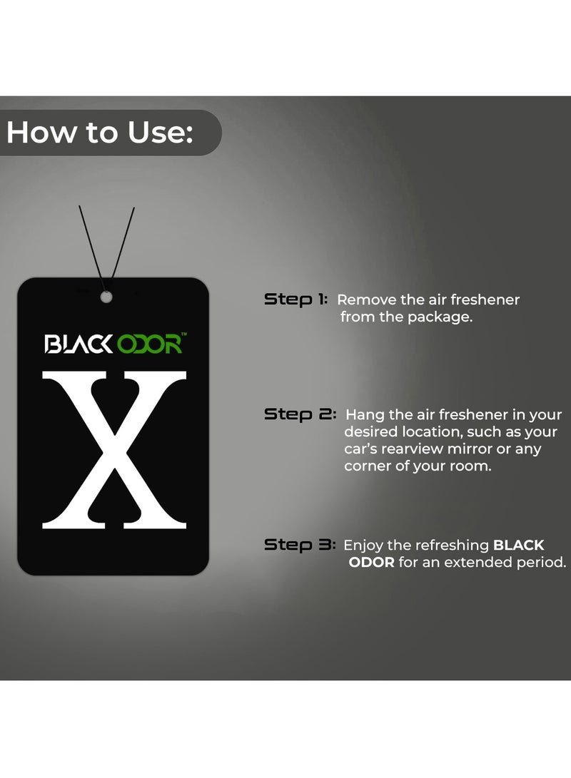 BLACK ODOR X Series Hanging Card Air Freshener – New Car Fragrance, Long-Lasting Scent for Car, Home, Office, Non-Toxic & Eco-Friendly Aromatherapy Tablet - Image 3