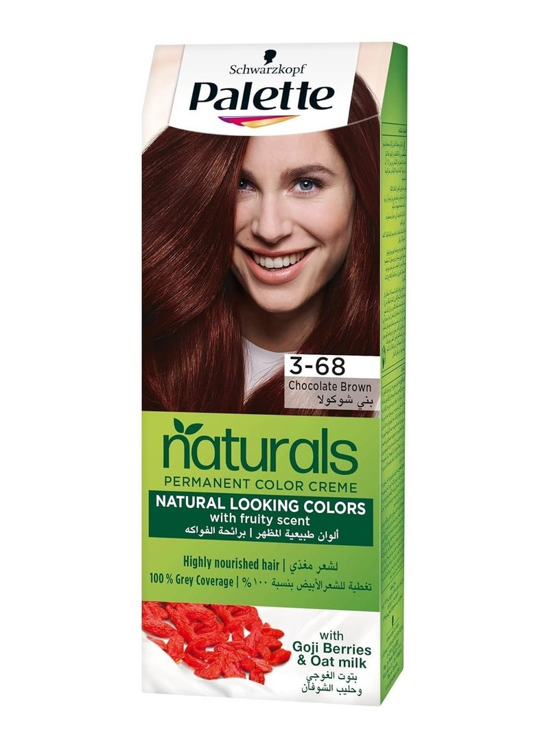 Palette Naturals Permanent Color Creme  3-68  Chocoloate Brown - Image 1